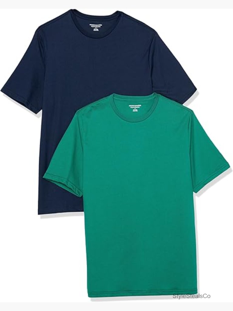Men's Large Cotton Regular Fit Short Sleeve Crewneck T-Shirt 2-Pack
